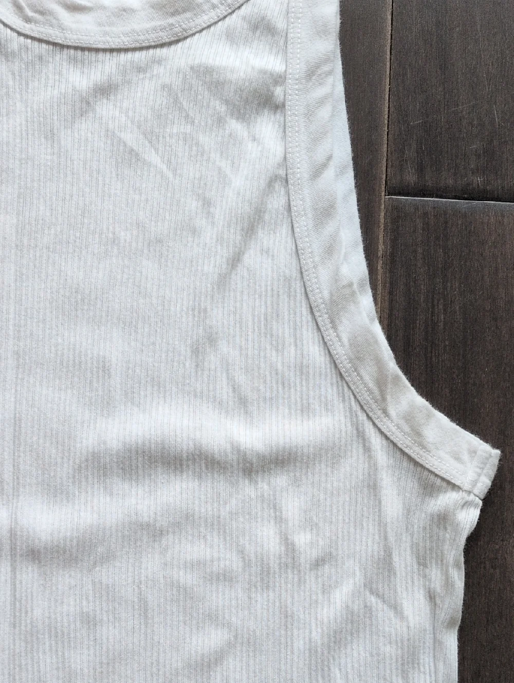 James Perse Ribbed Sheer White Tank Top - Picture 4 of 7